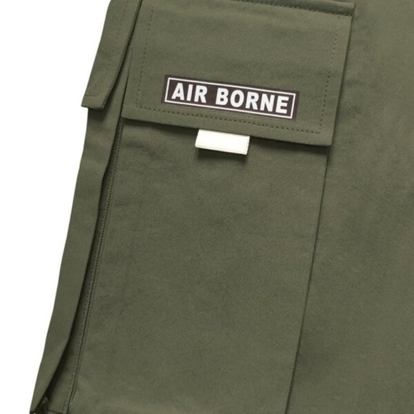 Mens Flap Pocket Drawstring Waist Cargo Pants gree - Picture 3 of 5